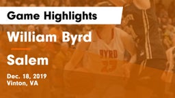 William Byrd  vs Salem Game Highlights - Dec. 18, 2019