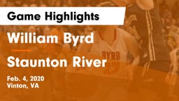 William Byrd  vs Staunton River  Game Highlights - Feb. 4, 2020