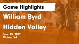 William Byrd  vs Hidden Valley  Game Highlights - Jan. 15, 2022