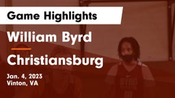 William Byrd  vs Christiansburg  Game Highlights - Jan. 4, 2023