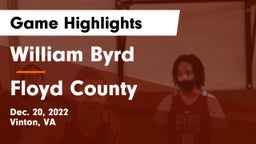 William Byrd  vs Floyd County  Game Highlights - Dec. 20, 2022