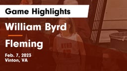 William Byrd  vs Fleming  Game Highlights - Feb. 7, 2023