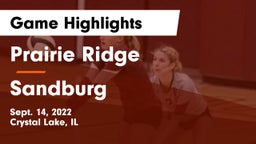 Prairie Ridge  vs Sandburg  Game Highlights - Sept. 14, 2022