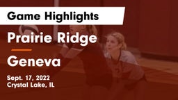 Prairie Ridge  vs Geneva Game Highlights - Sept. 17, 2022