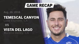 Recap: Temescal Canyon  vs. Vista del Lago  2016