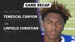 Recap: Temescal Canyon  vs. Linfield Christian  2016