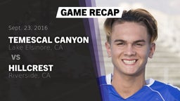 Recap: Temescal Canyon  vs. Hillcrest  2016