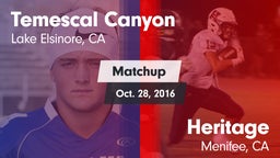 Matchup: Temescal Canyon vs. Heritage  2016