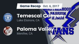 Recap: Temescal Canyon  vs. Paloma Valley  2017