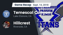 Recap: Temescal Canyon  vs. Hillcrest  2018