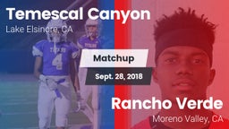 Matchup: Temescal Canyon vs. Rancho Verde  2018