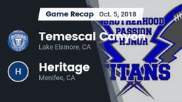Recap: Temescal Canyon  vs. Heritage  2018