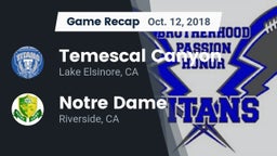 Recap: Temescal Canyon  vs. Notre Dame  2018