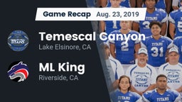 Recap: Temescal Canyon  vs. ML King  2019