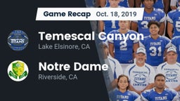 Recap: Temescal Canyon  vs. Notre Dame  2019