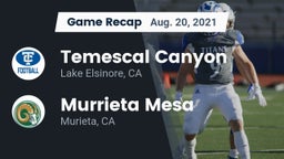 Recap: Temescal Canyon  vs. Murrieta Mesa  2021
