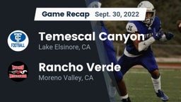 Recap: Temescal Canyon  vs. Rancho Verde  2022