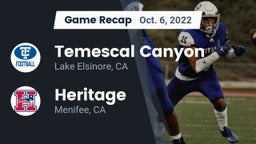 Recap: Temescal Canyon  vs. Heritage  2022