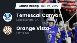 Recap: Temescal Canyon  vs. Orange Vista  2022