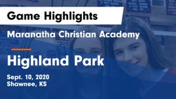Maranatha Christian Academy vs Highland Park  Game Highlights - Sept. 10, 2020