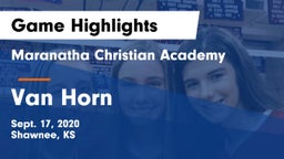 Maranatha Christian Academy vs Van Horn  Game Highlights - Sept. 17, 2020