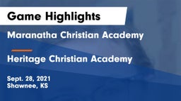 Maranatha Christian Academy vs Heritage Christian Academy Game Highlights - Sept. 28, 2021