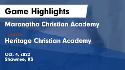 Maranatha Christian Academy vs Heritage Christian Academy Game Highlights - Oct. 4, 2022