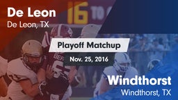 Matchup: De Leon  vs. Windthorst  2016