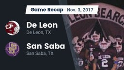 Recap: De Leon  vs. San Saba  2017