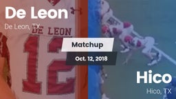 Matchup: De Leon  vs. Hico  2018