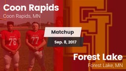 Matchup: Coon Rapids High vs. Forest Lake  2017