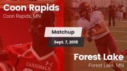 Matchup: Coon Rapids High vs. Forest Lake  2018