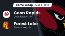 Recap: Coon Rapids  vs. Forest Lake  2019