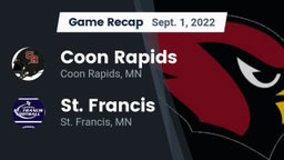 Recap: Coon Rapids  vs. St. Francis  2022