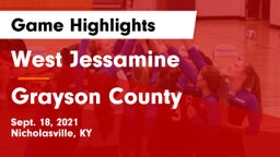 West Jessamine  vs Grayson County  Game Highlights - Sept. 18, 2021