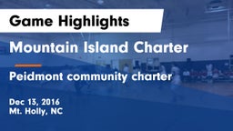 Mountain Island Charter  vs Peidmont community charter Game Highlights - Dec 13, 2016