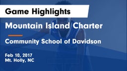 Mountain Island Charter  vs Community School of Davidson Game Highlights - Feb 10, 2017