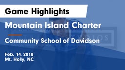 Mountain Island Charter  vs Community School of Davidson Game Highlights - Feb. 14, 2018