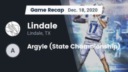 Recap: Lindale  vs. Argyle (State Championship) 2020