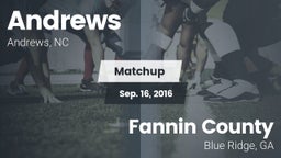 Matchup: Andrews  vs. Fannin County  2016