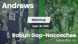 Matchup: Andrews  vs. Rabun Gap-Nacoochee  2019