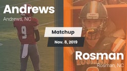 Matchup: Andrews  vs. Rosman  2019
