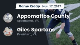 Recap: Appomattox County  vs. Giles  Spartans 2017