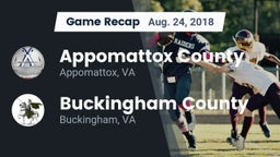 Recap: Appomattox County  vs. Buckingham County  2018