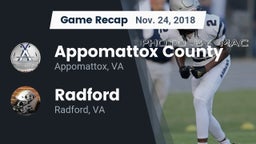 Recap: Appomattox County  vs. Radford  2018