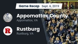 Recap: Appomattox County  vs. Rustburg  2019