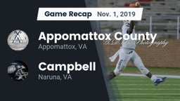 Recap: Appomattox County  vs. Campbell  2019