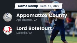 Recap: Appomattox County  vs. Lord Botetourt  2022