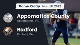 Recap: Appomattox County  vs. Radford  2022