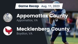 Recap: Appomattox County  vs. Mecklenberg County  2023